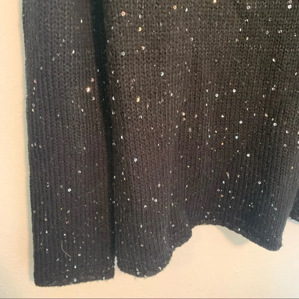 Narciso Rodriguez Design Nation Women's Size Small Crewneck Sweater Black Sequin